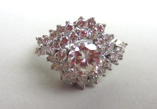 Diamond And Platinum Ring, 2.25CTW. Estimate $1,800-$2,400. Image courtesy of Leighton Galleries.
